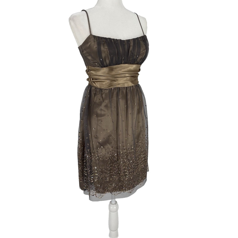 Y2K Masquerade Womens Babydoll Cocktail Dress 7/8 Hoco Mesh Fairy Grunge‎